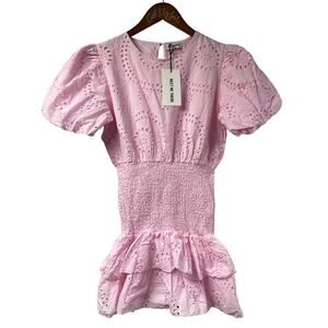 Meet Me There Poppy Dress XXS/XS Light Pink Lace Eyelet Ruffle